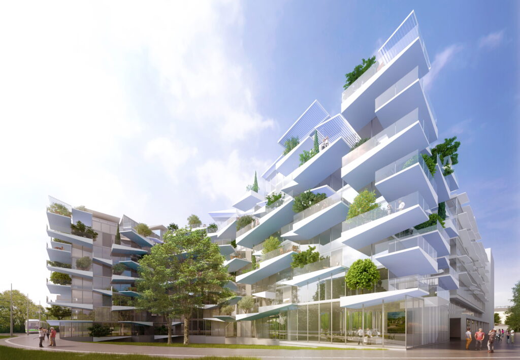 © Valode & Pistre pour HELENIS et OPALIA URBAN WORK/ Prado Concorde - vue jardin sud